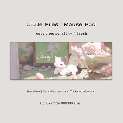 Cute Cat-Themed Non-Slip Gaming Mouse Pad - Large Desk Mat for Office and Home Use