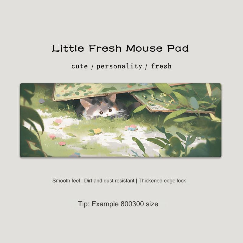 Cute Cat-Themed Non-Slip Gaming Mouse Pad - Large Desk Mat for Office and Home Use