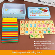 [Magnetic Set 5] Magnetic Iron Box Counting Sticks + 35 Magnetic Numerical Symbols (Pack of 1)