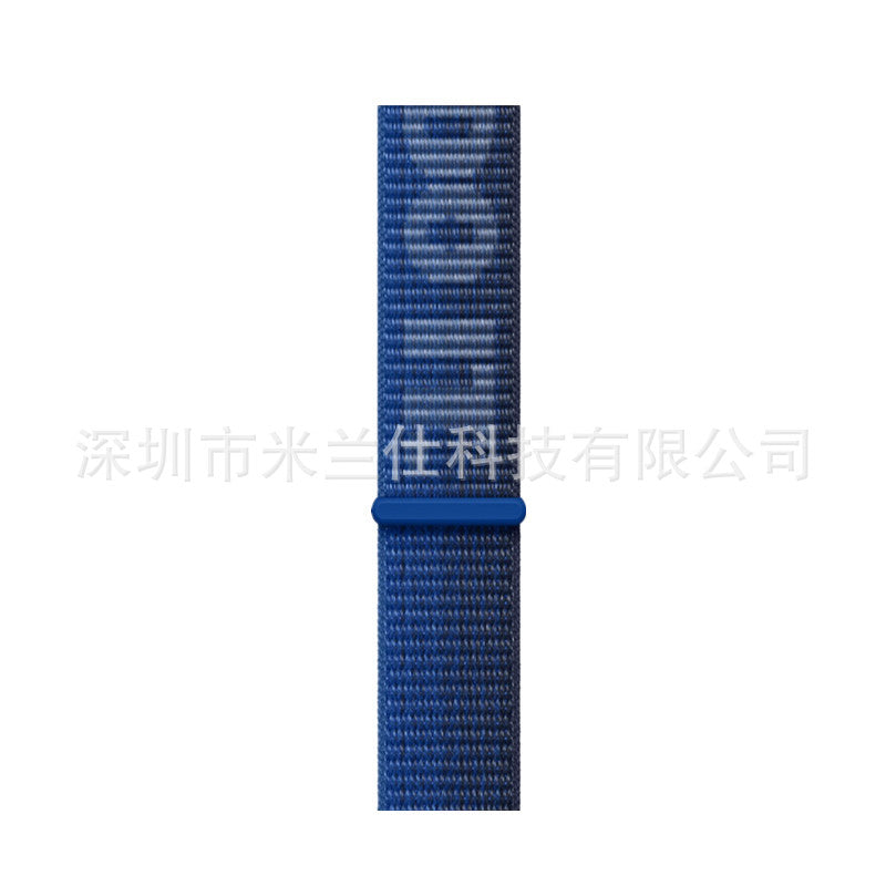 Stylish Nylon Braided Watch Band for Apple Watch - Compatible with Series 1-9 & Ultra - Adjustable Velcro Closure - Multiple Colors Available