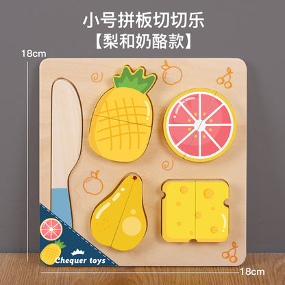 innovative wooden food puzzle set