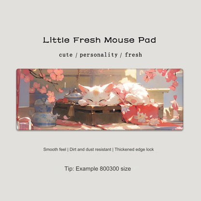 Cute Cat-Themed Non-Slip Gaming Mouse Pad - Large Desk Mat for Office and Home Use