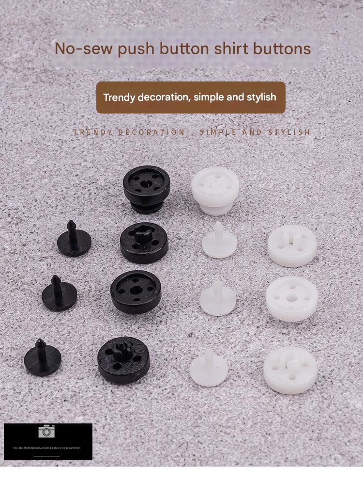 Durable plastic snap buttons for clothing repairs