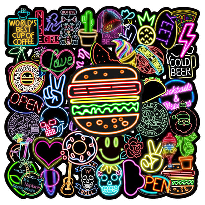 neon graffiti sticker