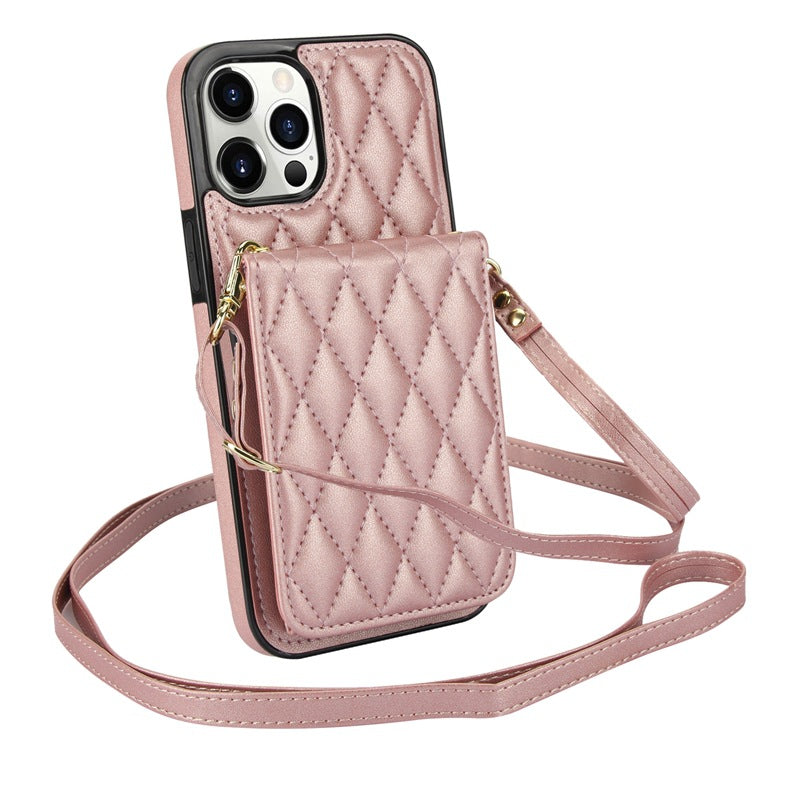 Luxury Crossbody Phone Case for iPhone and Samsung - Stylish PU Leather with Card Holder and Strap