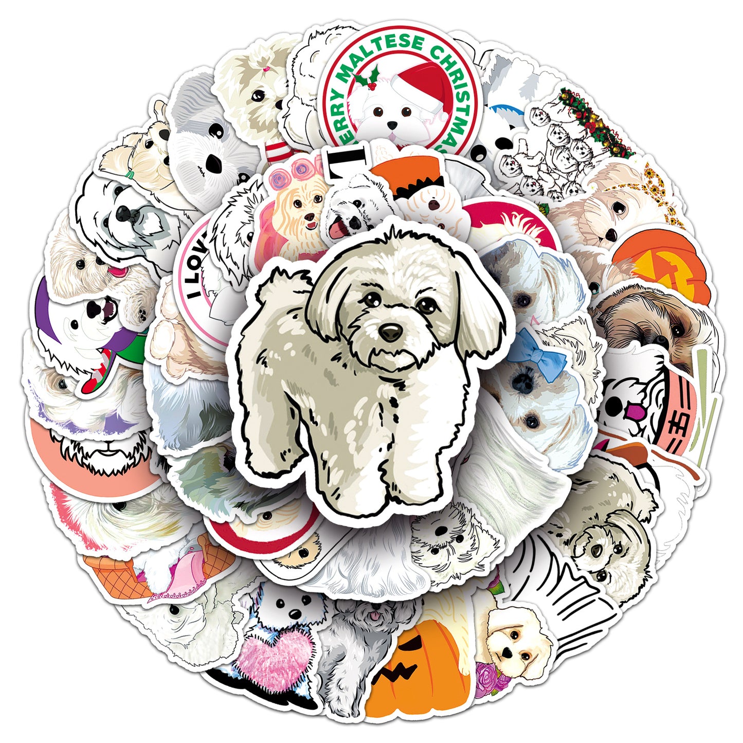 Maltese dog sticker