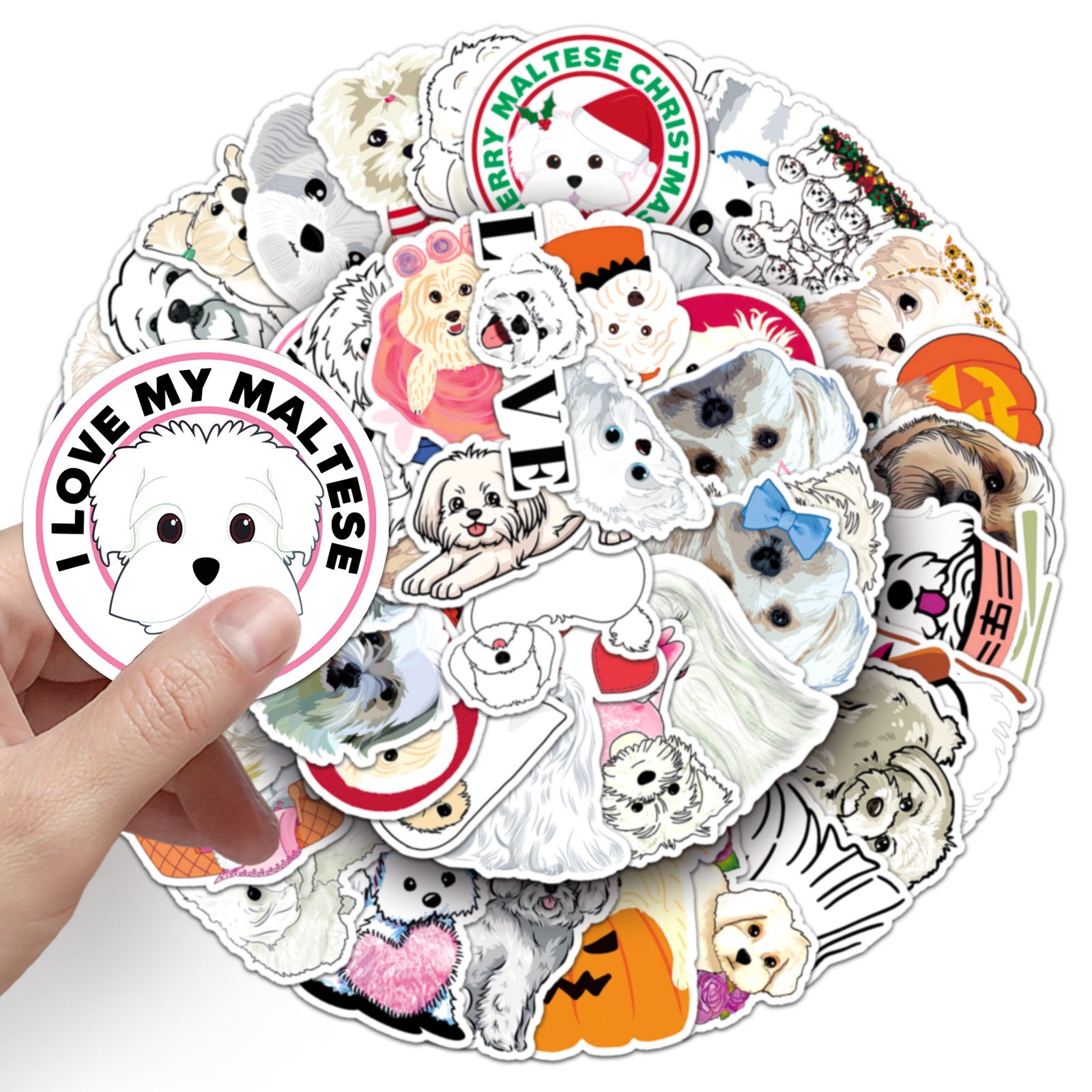 Maltese dog sticker