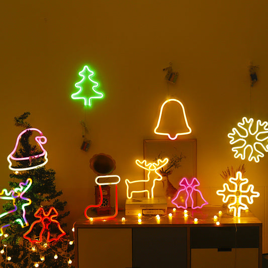 Christmas themed neon LED light deer shape