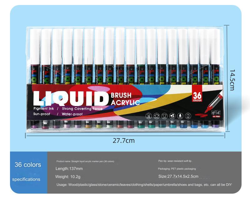 48-Color Liquid Art Markers Set - Premium Acrylic Ink for Artists and Students