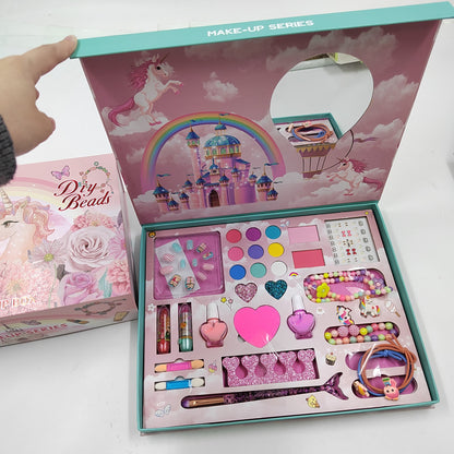 Safety-tested kids makeup set with unicorn design