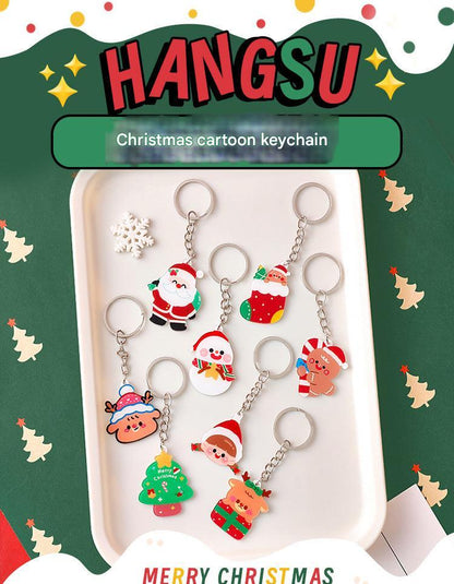 holiday-themed acrylic keychain