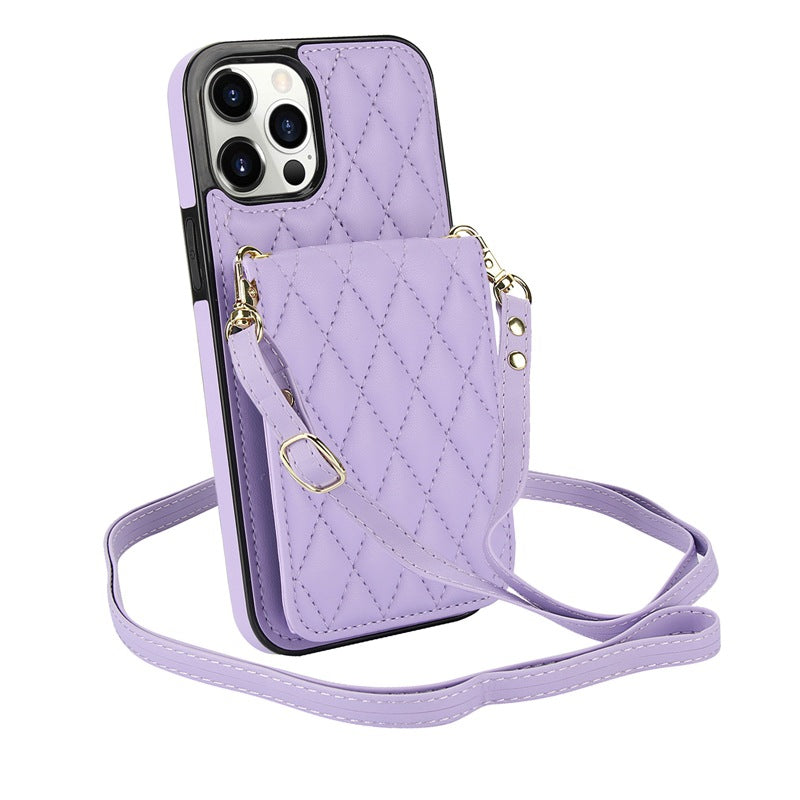 Luxury Crossbody Phone Case for iPhone and Samsung - Stylish PU Leather with Card Holder and Strap