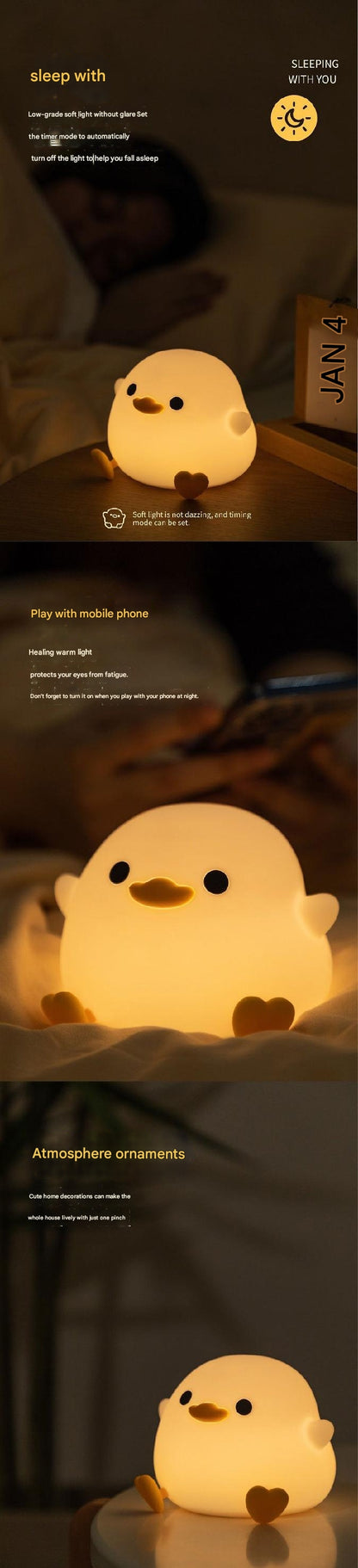 Silicone Duck Night Light