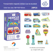 Transportation-themed Magnetic Refrigerator Stickers (Pack of 1)