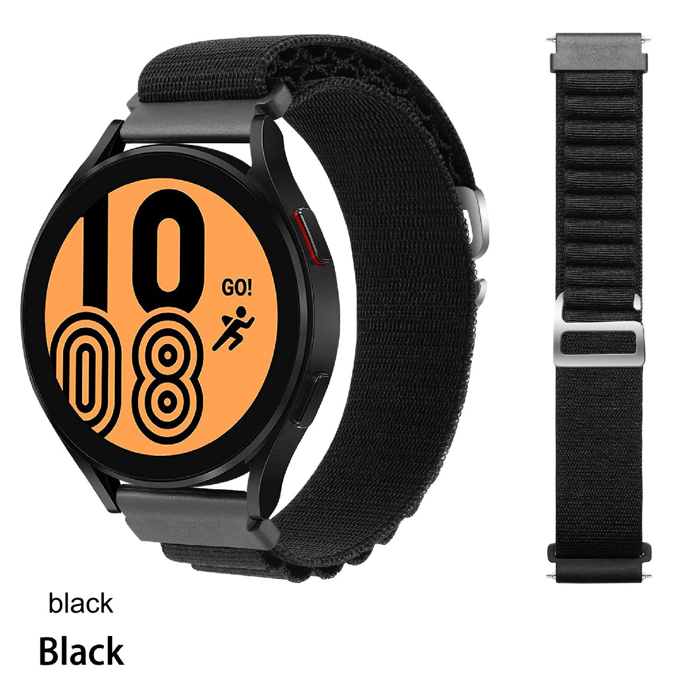 Premium Nylon Sport Band for Samsung Galaxy Watch 4/5/6 & Huawei GT3 - 18/20/22mm Adjustable Sizes