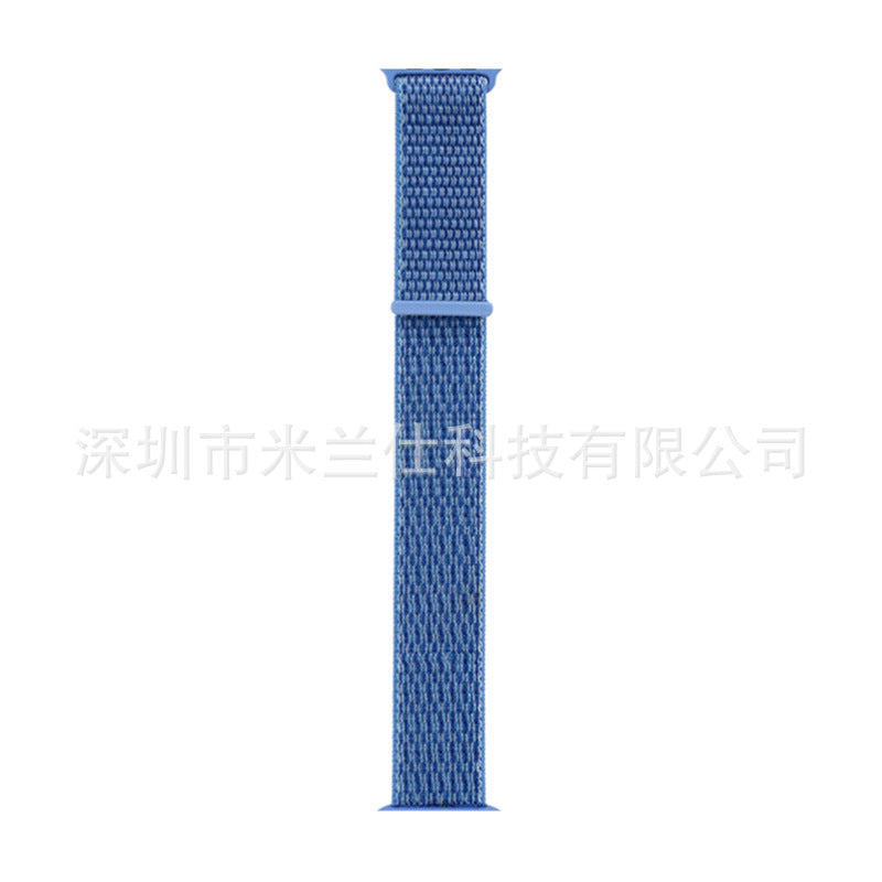 Stylish Nylon Braided Watch Band for Apple Watch - Compatible with Series 1-9 & Ultra - Adjustable Velcro Closure - Multiple Colors Available