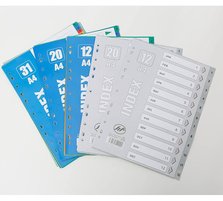 polypropylene index dividers a4 size