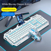 Metal White Ice Blue Light_【2-piece set】_Gaming Macro Mouse (Pack of 5)