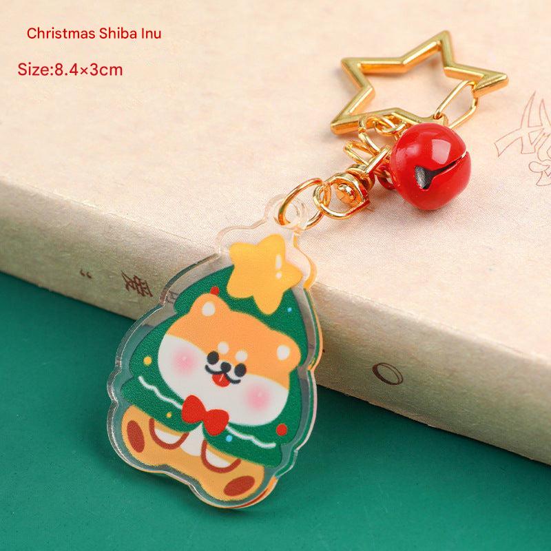 Holiday-themed dog keychain image