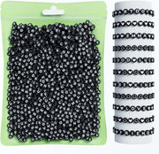 Black + White (940 letter beads, 30 heart beads, 30 smiley face beads) (Pack of 5)