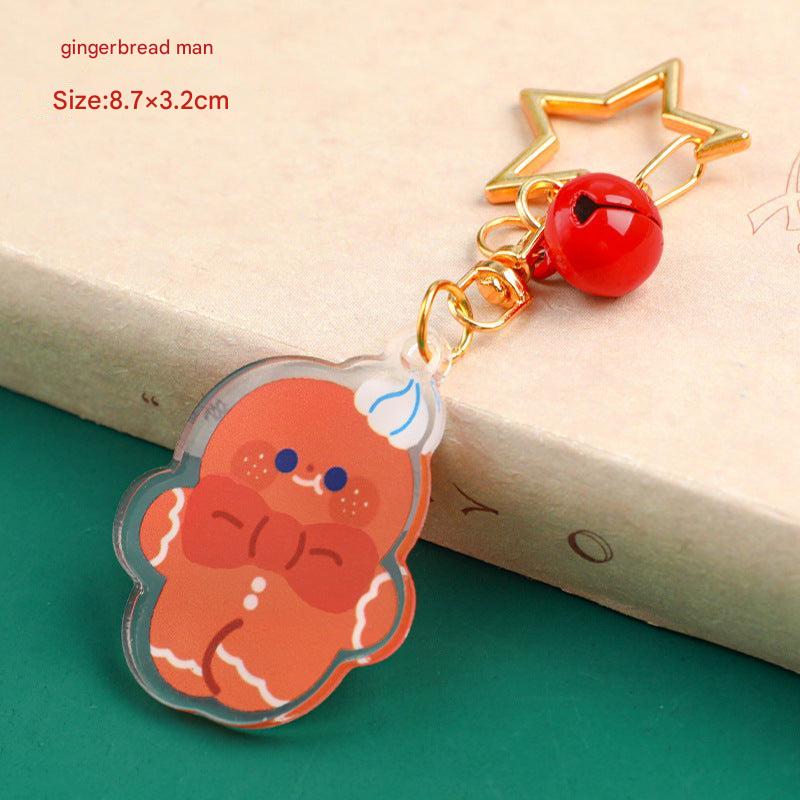 Cartoon keychain with festive design