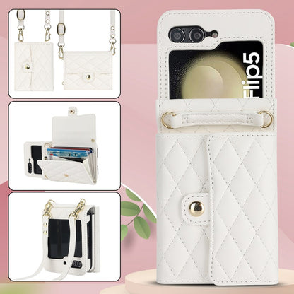 Stylish Protective Wallet Case for Samsung Z Flip Series - Multi-Color Crossbody Design