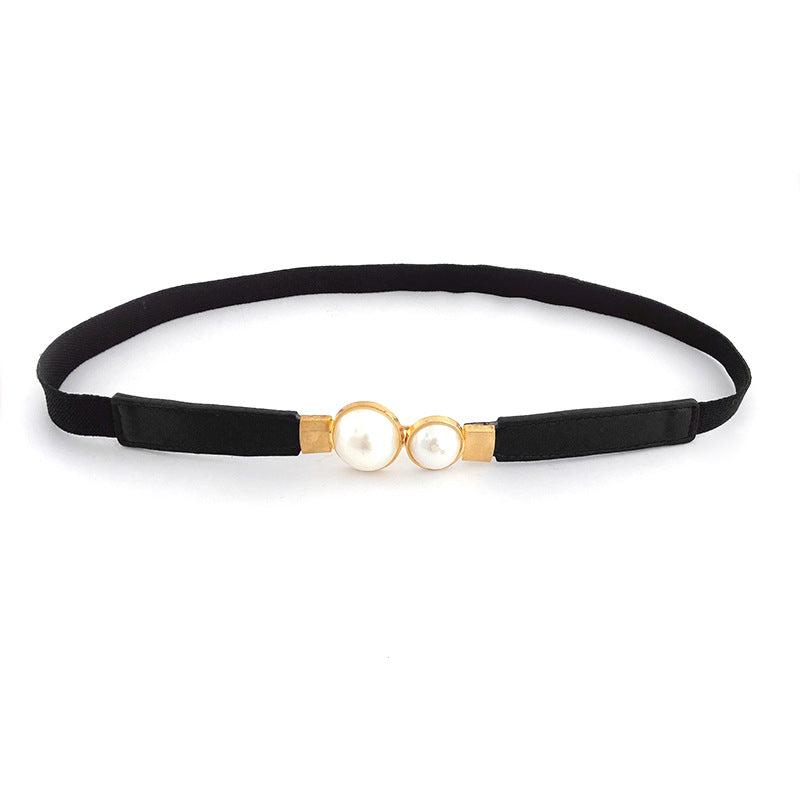 Comfortable pearl buckle waist belt