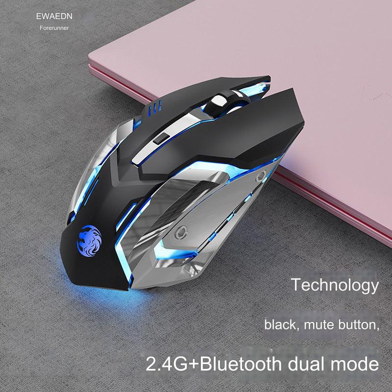 EWEADN G305 Wireless Gaming Mouse - Silent & Rechargeable Bluetooth Dual Mode - Ergonomic Design, 3200 DPI, 6 Buttons