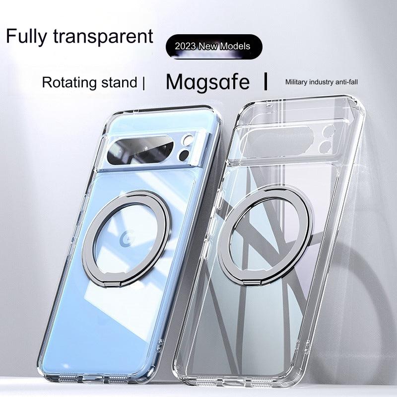 360-Degree Rotating Stand Case for Google Pixel 8/8A/8 Pro - Shockproof, Magnetic, and Fingerprint-Resistant