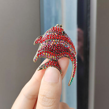 Cute tropical fish brooch with rhinestones - image 1