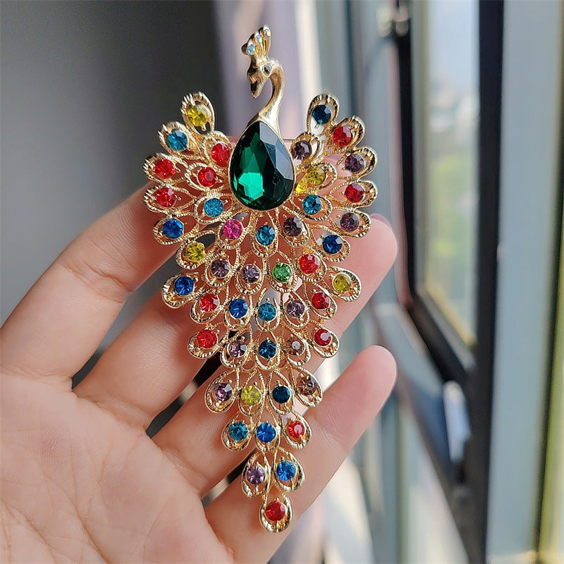 elegant peacock pin detail image
