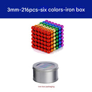 3mm balls, 216 pieces, six-color spectrum, tin box packaging (Pack of 1)