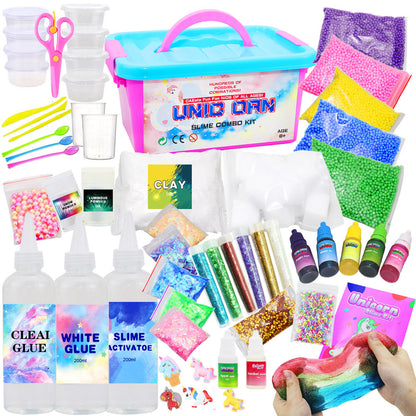 24-Color Crystal Slime Kit - Ultimate DIY Fun for All Ages