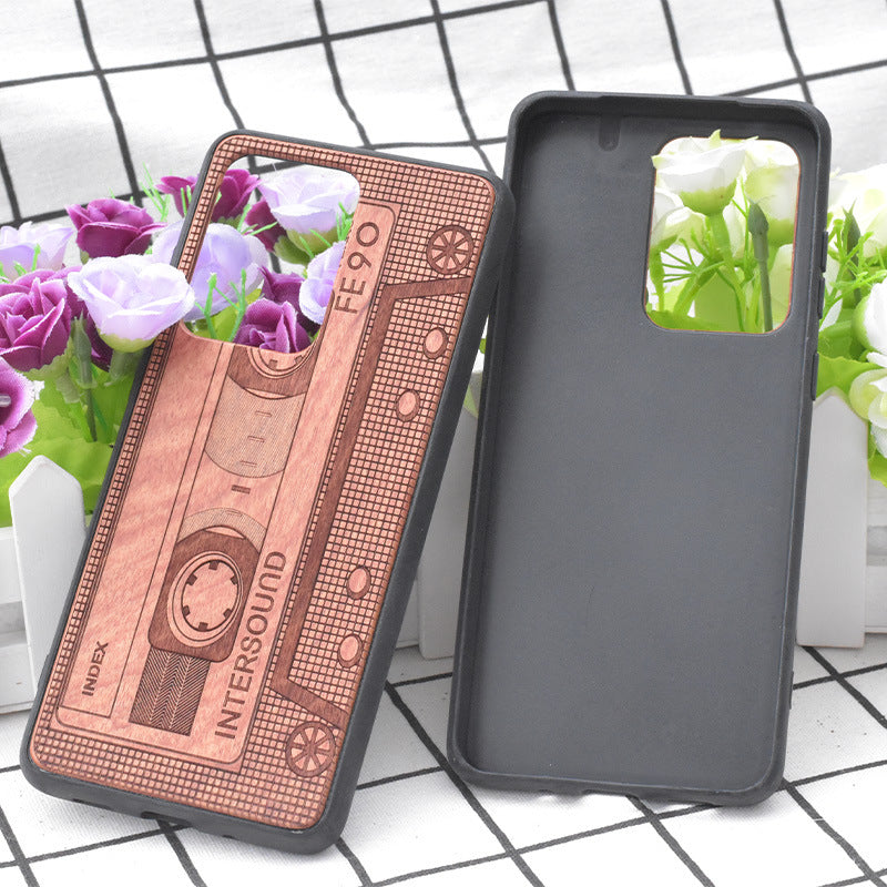 Premium Floral Wood Phone Case for iPhone & Samsung - Stylish Protection with Custom Options